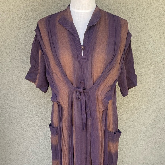 Hiroko Koshino 90s Japanese midi wrap style dress - Picture 2 of 9